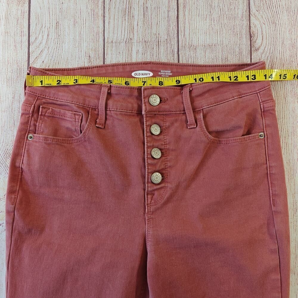 Old Navy High-Waisted Button-Fly Pop-Color Rockstar Super Skinny Jeans sz 6 - Picture 11 of 13